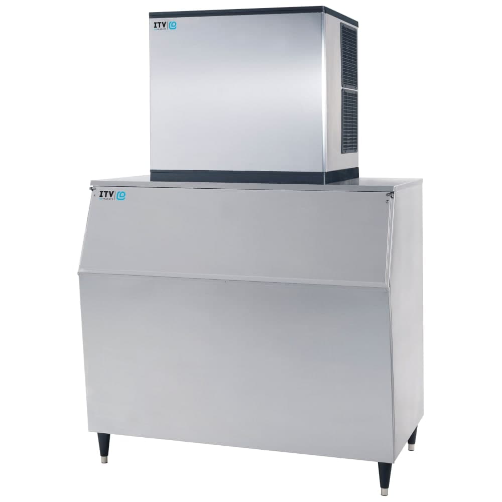 ITV Ice Makers 970 lb Spika Full/Half Cube Ice Machine w/ Bin - 1048 lb Storage, Air Cooled, 208-230v (SPIKA MS 1000/S-1050)