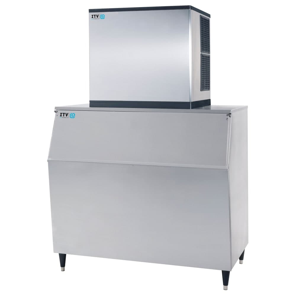 ITV Ice Makers 974 lb Spika Full/Half Cube Ice Machine w/ Bin - 1048 lb Storage, Water Cooled, 208-230v (SPIKA MS 1000/S-1050)