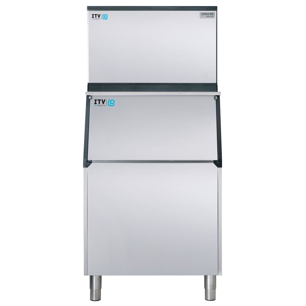 ITV Ice Makers 480 lb Spika Full/Half Cube Ice Machine w/ Bin - 507 lb Storage, Air Cooled, 115v (SPIKA MS 500/S-500)