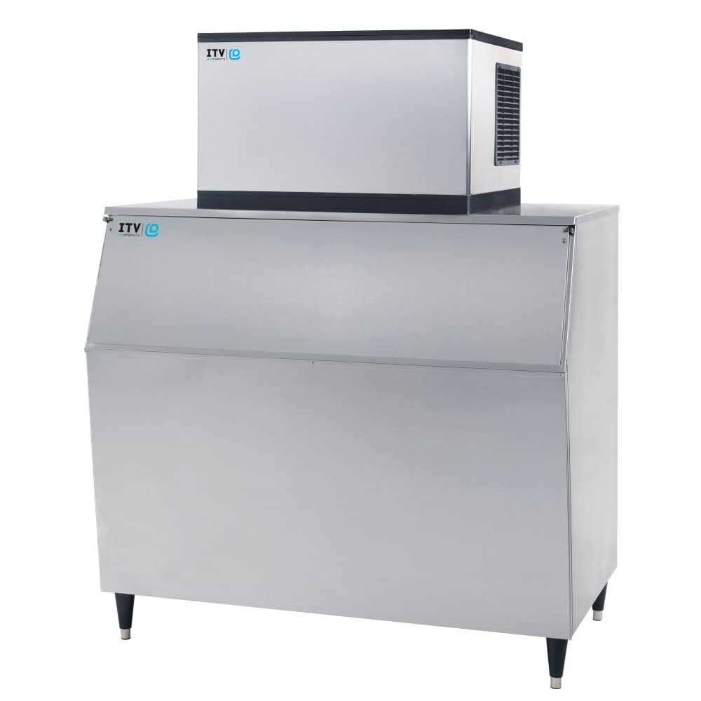 ITV Ice Makers 480 lb Spika Full/Half Cube Ice Machine w/ Bin - 1048 lb Storage, Air Cooled, 115v (SPIKA MS 500/S-1050)