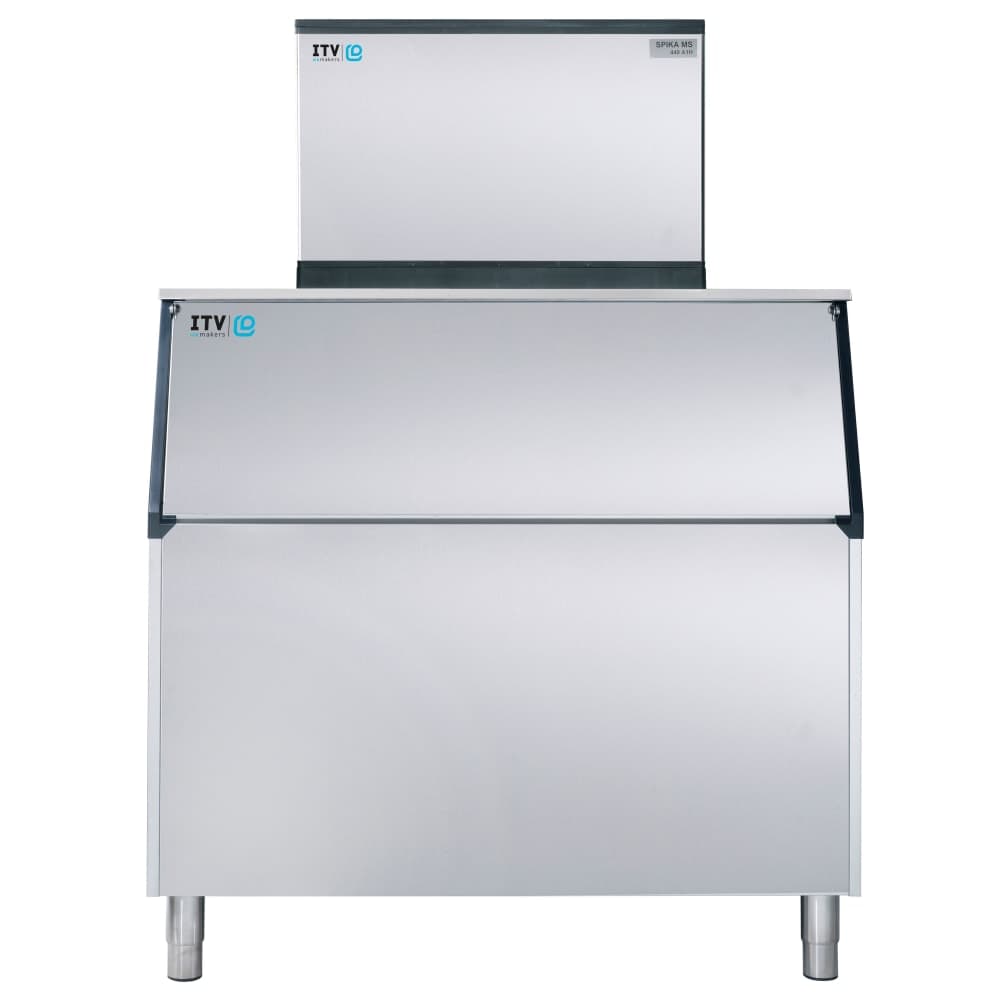ITV Ice Makers 480 lb Spika Full/Half Cube Ice Machine w/ Bin - 860 lb Storage, Air Cooled, 115v (SPIKA MS 500/S-900)