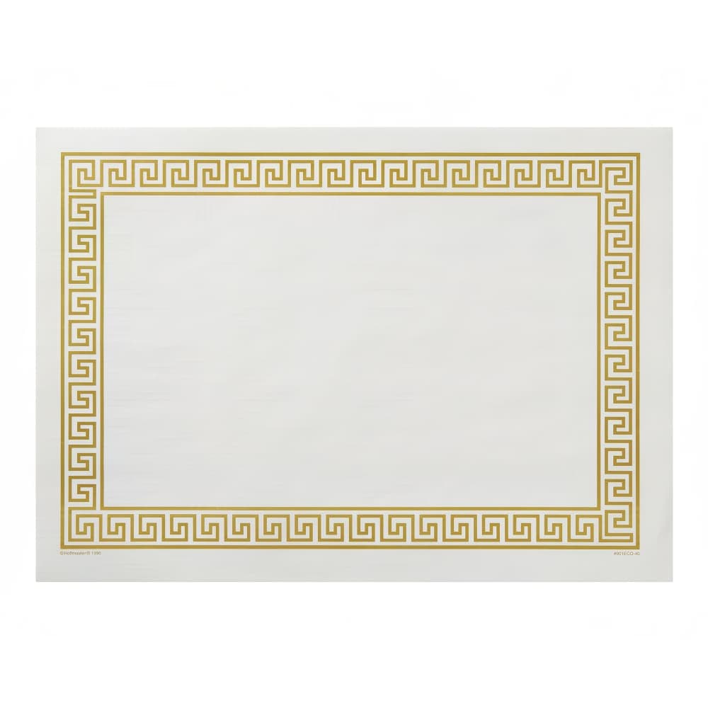 Hoffmaster Placemat - 14" x 10", Paper, Gold Greek Key (PP37640)