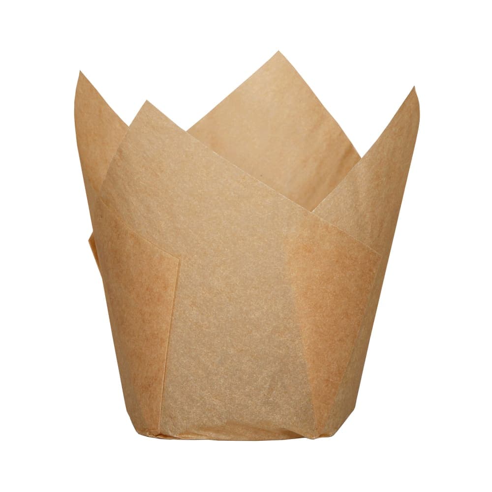 Hoffmaster Tulip Baking Cup - 2 1/4" x 4", Paper, Natural (611121)