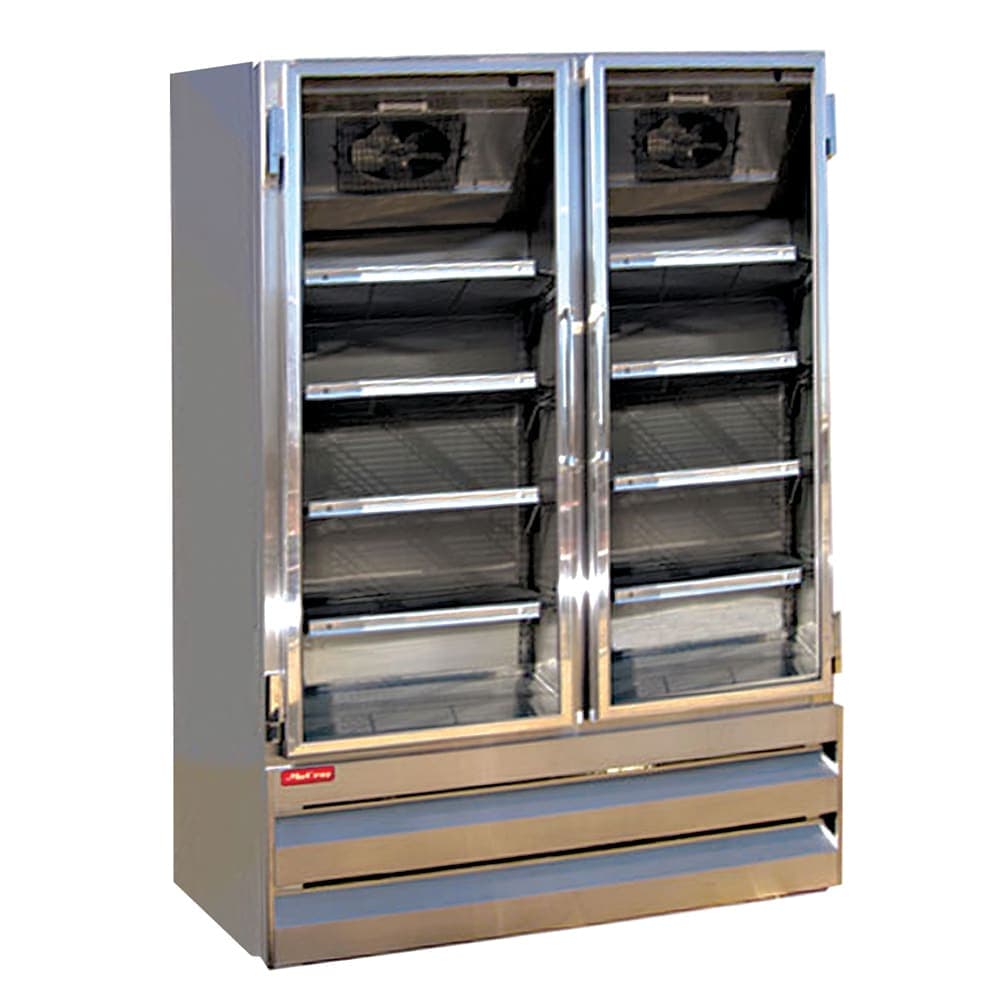 Howard-McCray 52 1/4" Two Section Display Freezer w/ Swing Doors - Bottom Mount Compressor, Stainless, 115v (GF42BM-S-FF-LED)