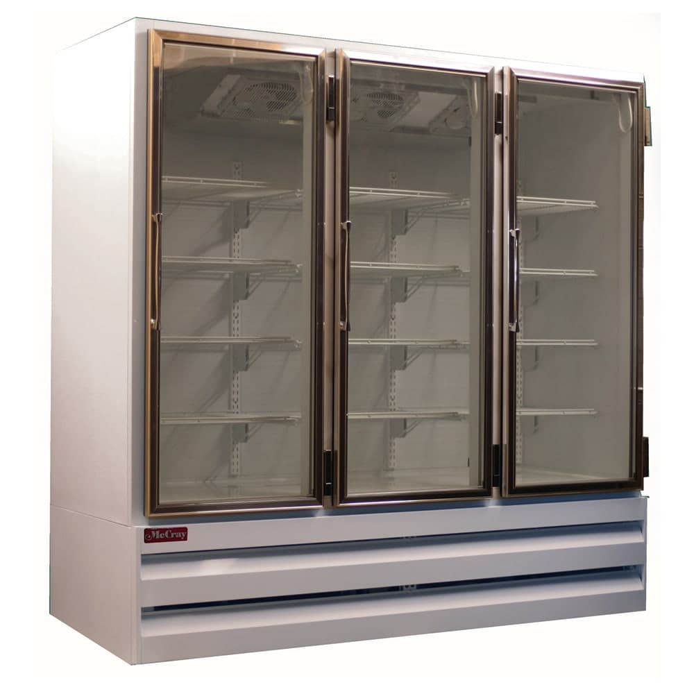 Howard-McCray 78" Three Section Display Freezer w/ Swing Doors - Bottom Mount Compressor, Stainless, 115v (GF65BM-S-FF-LED)