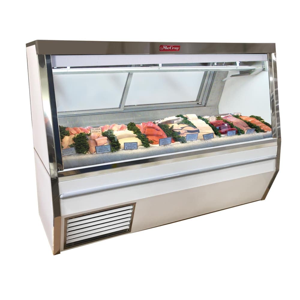 Howard-McCray 144" Full Service Fish/Poultry Case w/ Straight Glass - (1) Level, 115v (SC-CFS34N-12-S-LED)