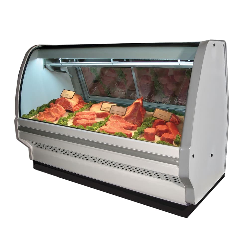 Howard-McCray 75 1/2" Full Service Red Meat Case w/ Curved Glass - (1) Level, 115v (SC-CMS40E-6C-LED)