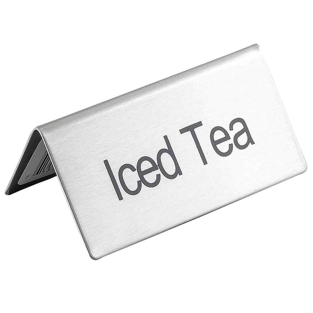 Update TS-ITE Iced Tea Table Tent Sign - 1 1/2" x 3", Stainless