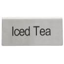 Update TS-ITE Iced Tea Table Tent Sign - 1 1/2" x 3", Stainless thumbnail 2