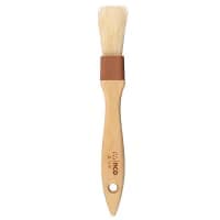Update WPBB-10 1" Flat Pastry Brush - Boar Bristles, Brown Plastic Ferrule, Wood Handle thumbnail 5