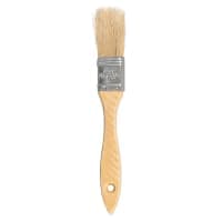 Update WPBB-10 1" Flat Pastry Brush - Boar Bristles, Brown Plastic Ferrule, Wood Handle thumbnail 6