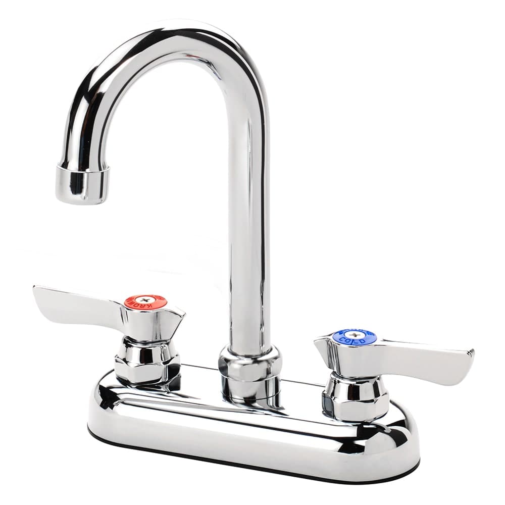 Krowne 11-400L Deck Mount Faucet - 3 1/2" Gooseneck Spout, 4" Centers