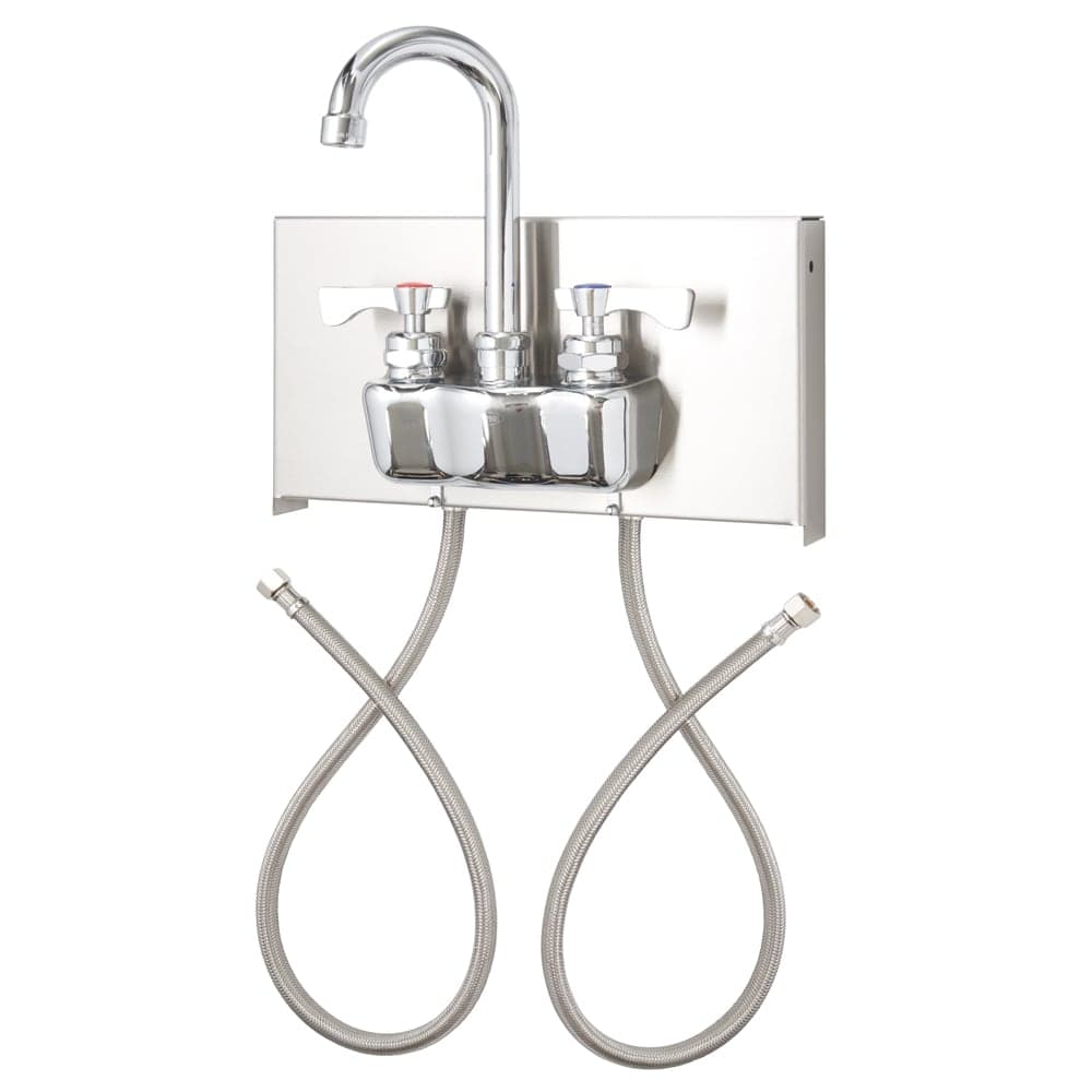 Krowne 14-406-QR Royal Series Splash Mount Faucet w/ 3 1/2" Swing Gooseneck Spout & 2" Lever Handles - 4" Centers