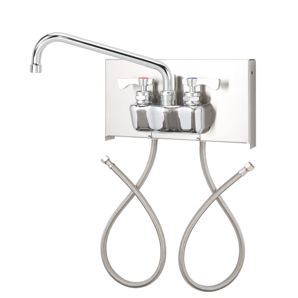 Krowne 14-410-QR Royal Series Splash Mount Faucet w/ 10" Swing Gooseneck Spout & 2" Lever Handles - 4" Centers