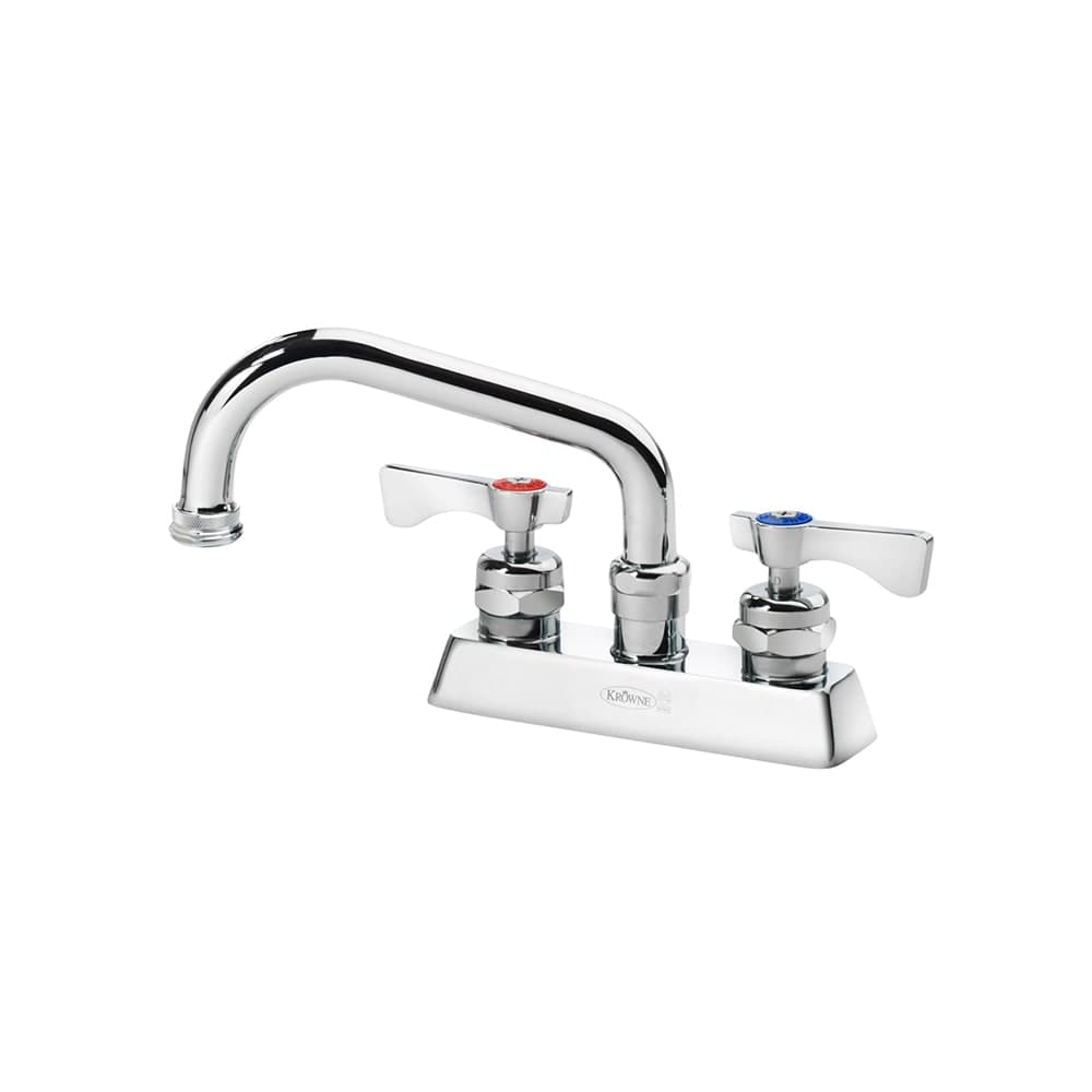 Krowne 15-350L Deck Mount Laundry Tub Faucet w/ 6" Swing Spout & Lever Handles - 4" Centers, Chrome Plated