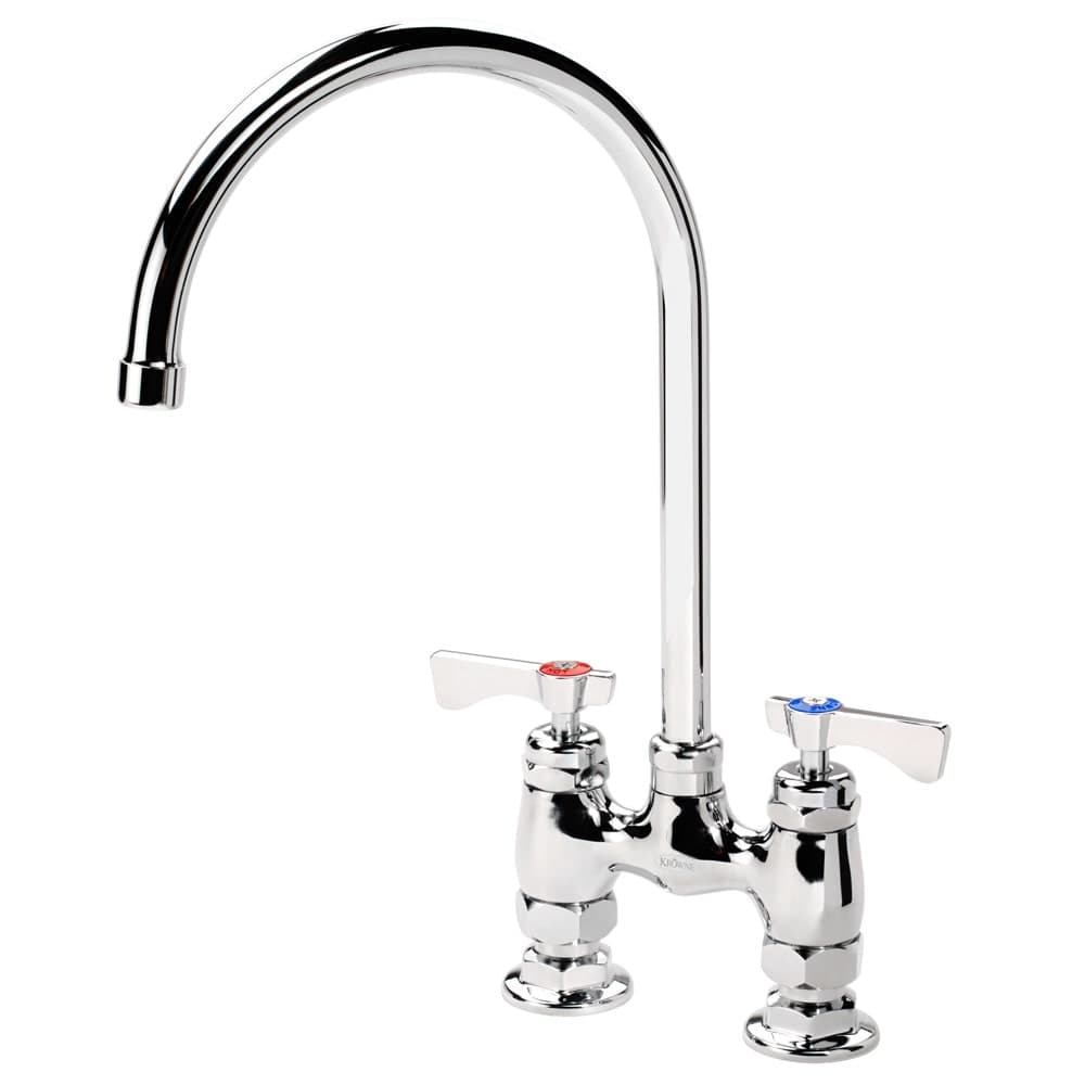 Krowne 15-402L Deck Mount Faucet - 8 1/2" Gooseneck Spout, 4" Centers