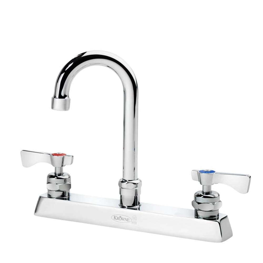 Krowne 15-525L Deck Mount Faucet - 3 1/2" Gooseneck Spout, 8" Centers