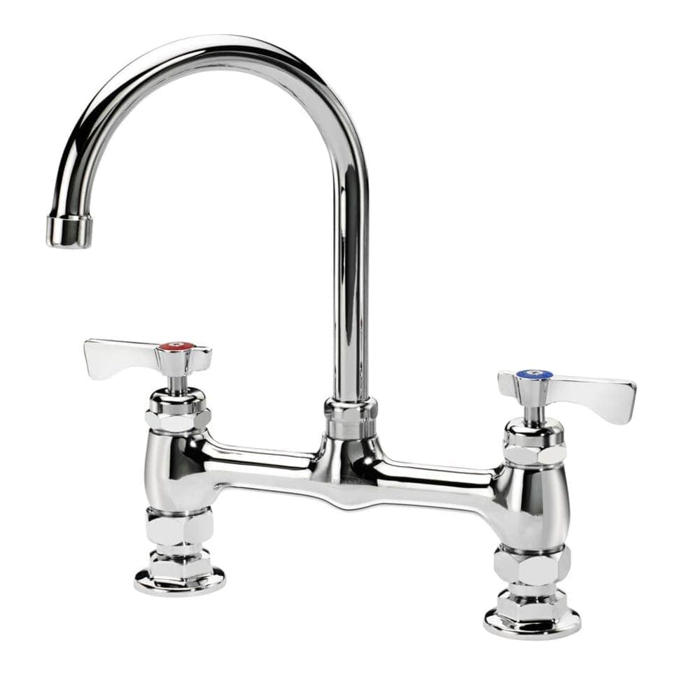 Krowne 15-801L Deck Mount Faucet - 6" Gooseneck Spout, 8" Centers
