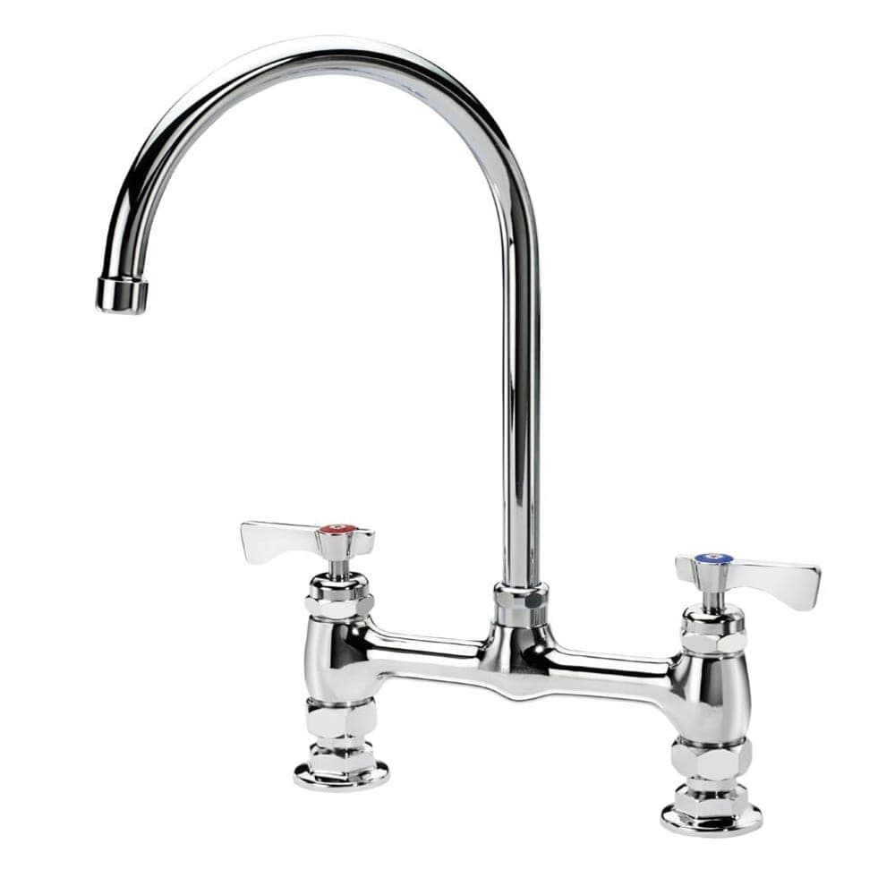 Krowne 15-802L Deck Mount Faucet - 8 1/2" Gooseneck Spout, 8" Centers