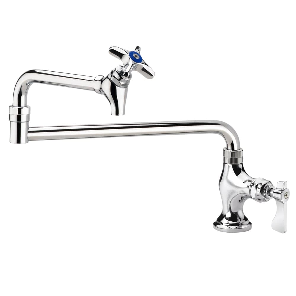 Krowne 16-163L Deck Mount Pot Filler Faucet w/ 24" Double Jointed Swing Nozzle