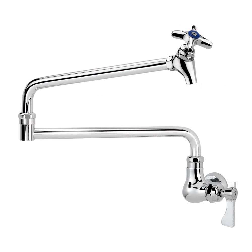 Krowne 16-182L Splash Mount Pot Filler Faucet w/ 24" Double Jointed Swing Nozzle