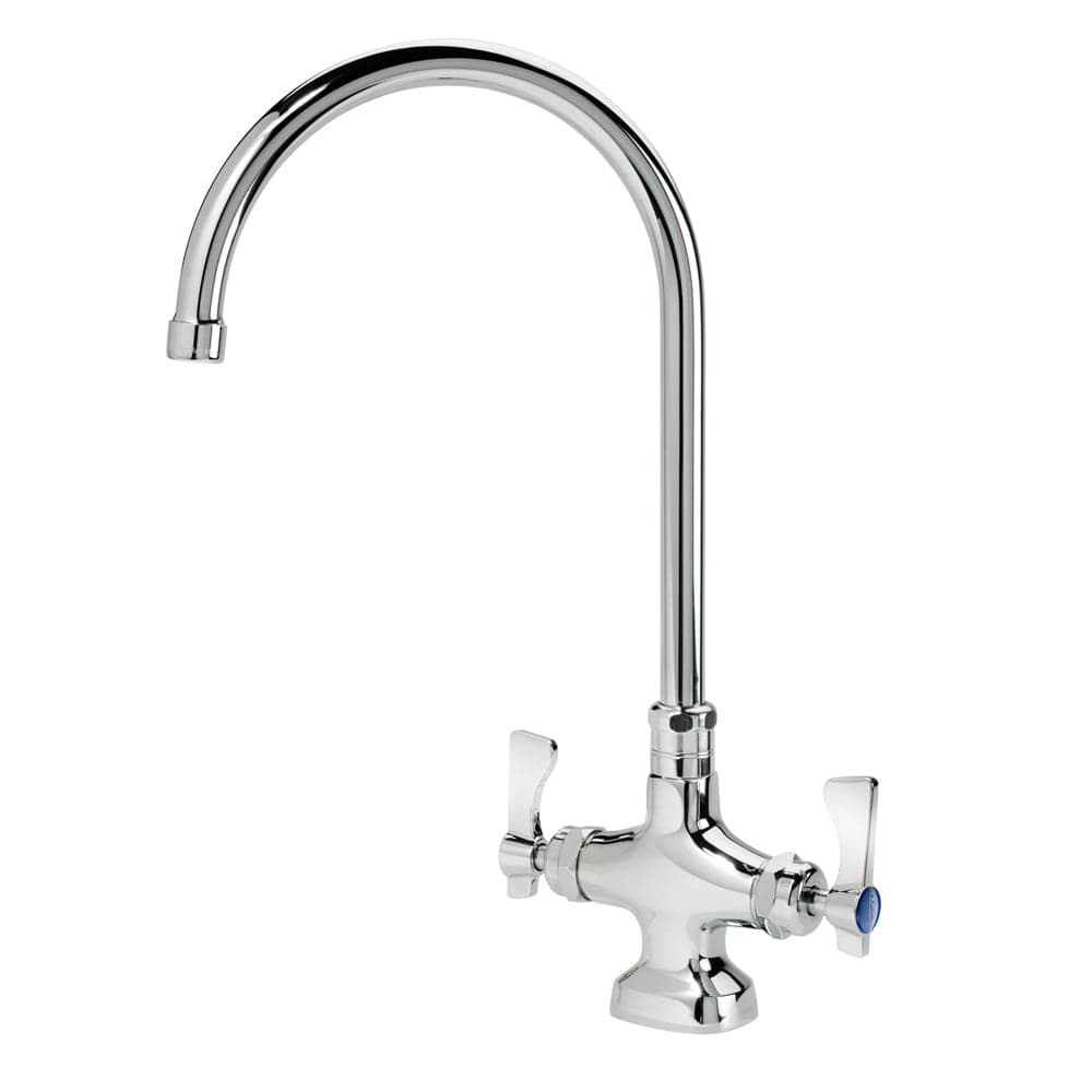 Krowne 16-302L Deck Mount Double Pantry Faucet - 8 1/2" Gooseneck Spout, Single Hole