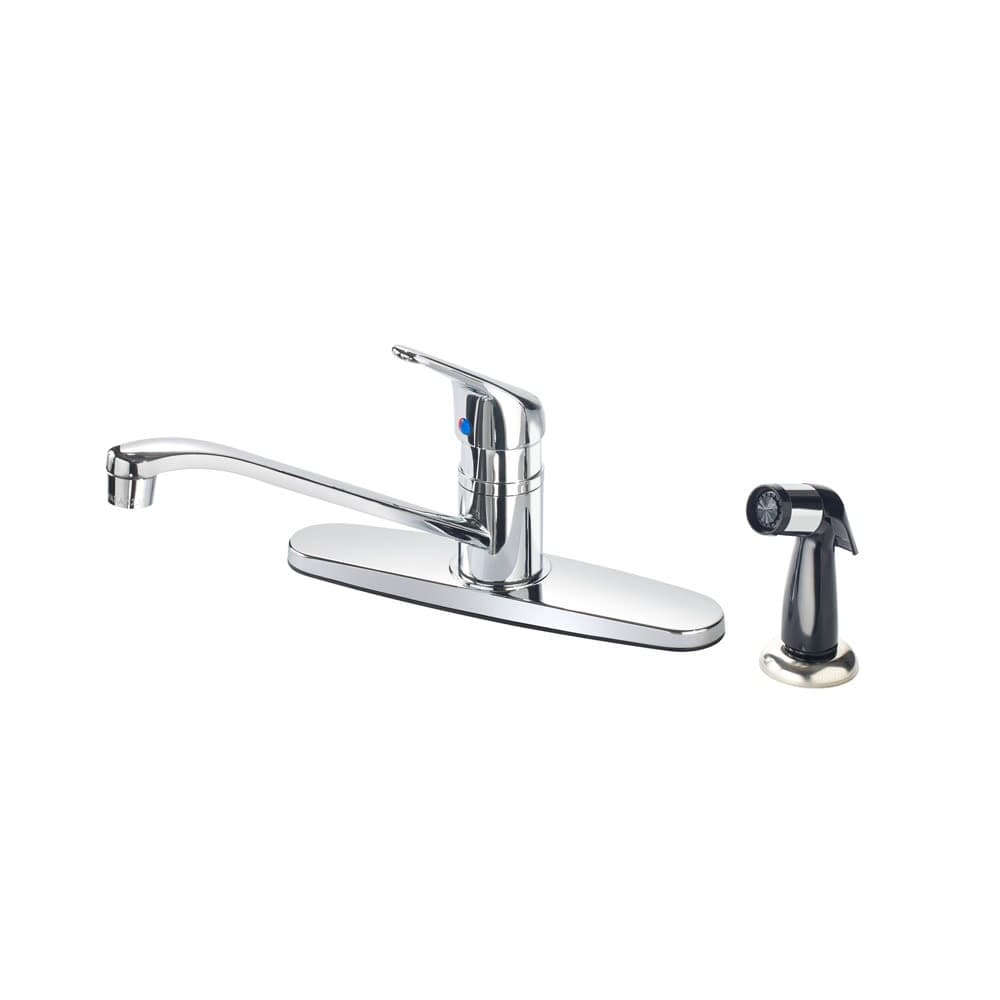 Krowne 16-350L Deck Mount Faucet - Swing Spout, Lever Handle, Spray Nozzle