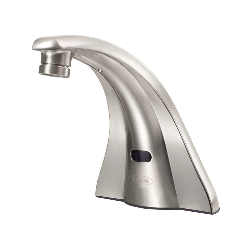 Krowne 381-16645 Deck Mount Electronic Sensor Faucet - Single Hole, Fixed Spout, Battery Operated