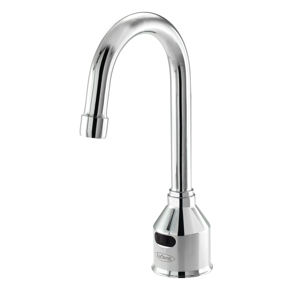 Krowne 16-649 Deck Mount Electronic Faucet - Single Hole, Gooseneck Spout, Battery Operated