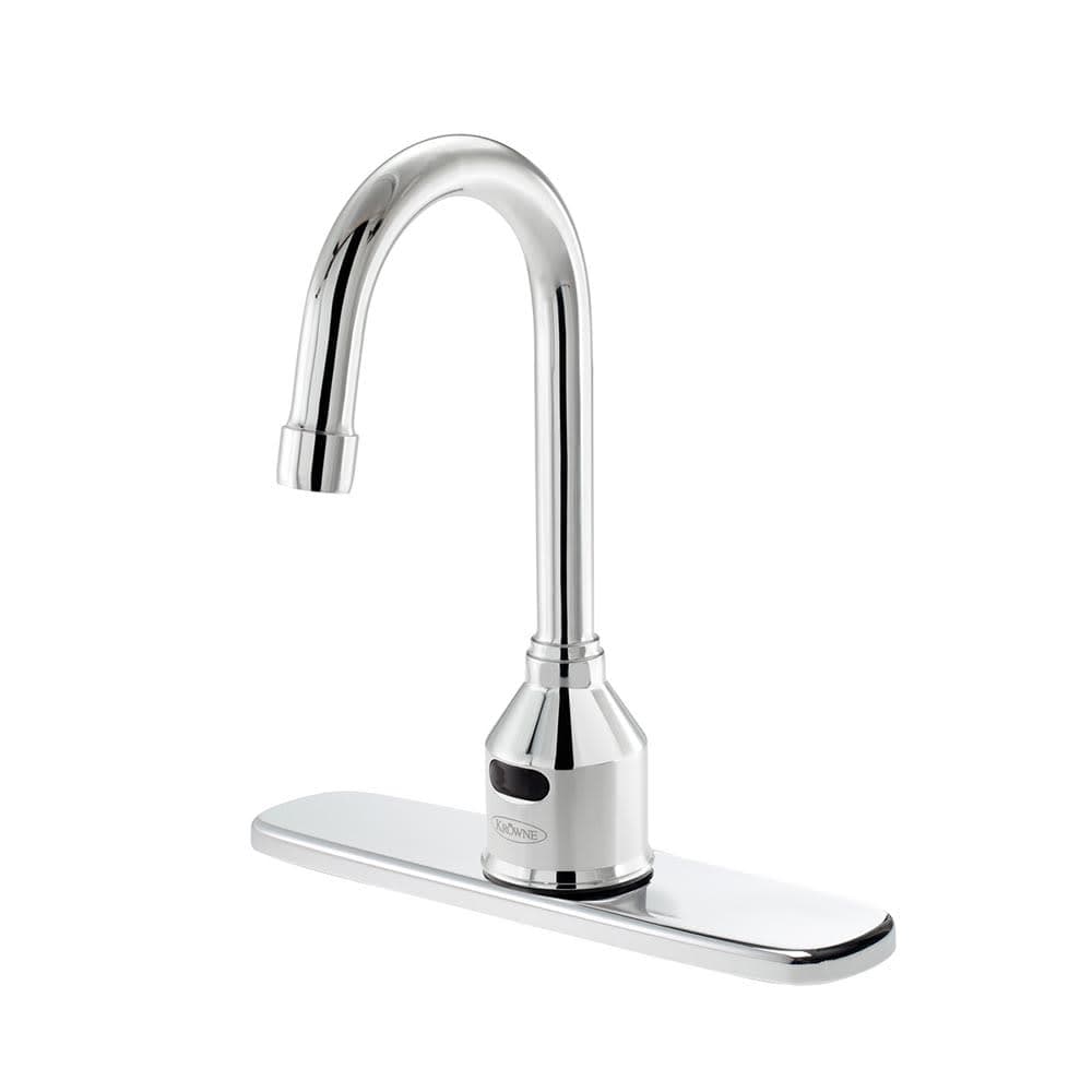 Krowne 16-649P8 Deck Mount Electronic Faucet - 8" Centers, Gooseneck Spout, Battery Operated