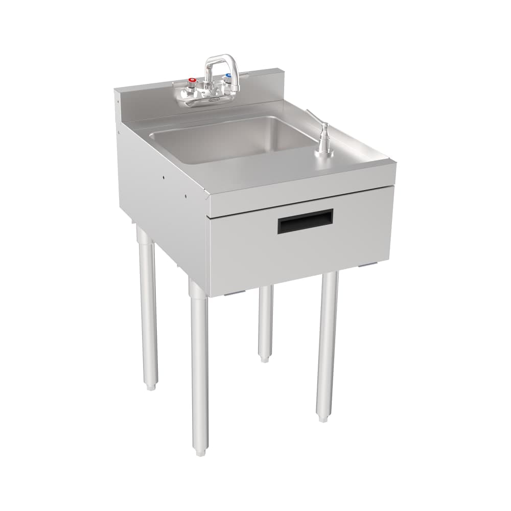Krowne 18-18ST 18" Silver Series 1 Compartment Sink w/ 10"L x 14"W Bowl, 9 1/2" Deep