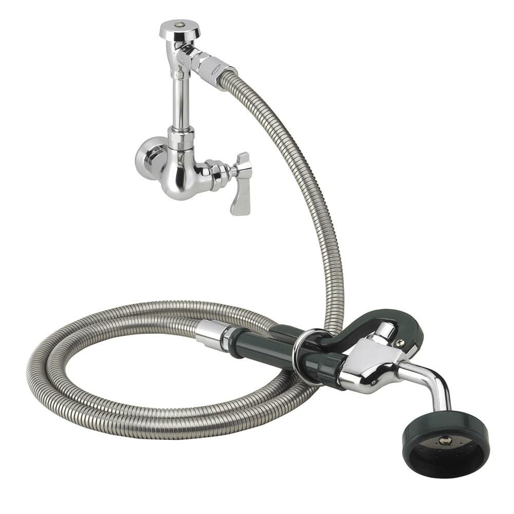 Krowne 19-101L 8"H Wall Mount Pre Rinse Faucet - 1 3/5 GPM, Base with Nozzle