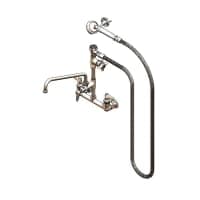Krowne 19-112L 12"H Wall Mount Pre Rinse Faucet - 1 3/5 GPM, Base with Nozzle thumbnail 2