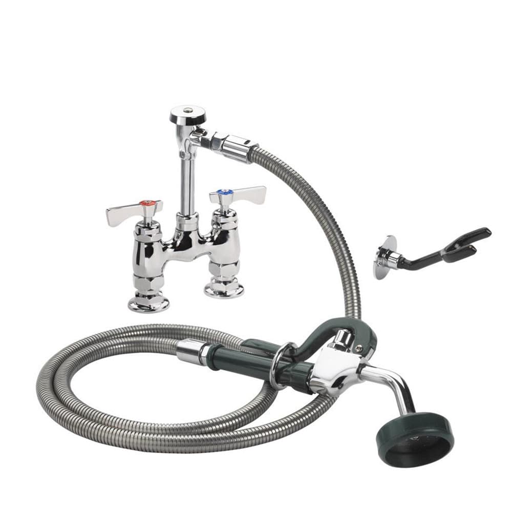 Krowne 19-204L 10 1/2"H Deck Mount Pre Rinse Faucet - 1 3/5 GPM, Base with Nozzle