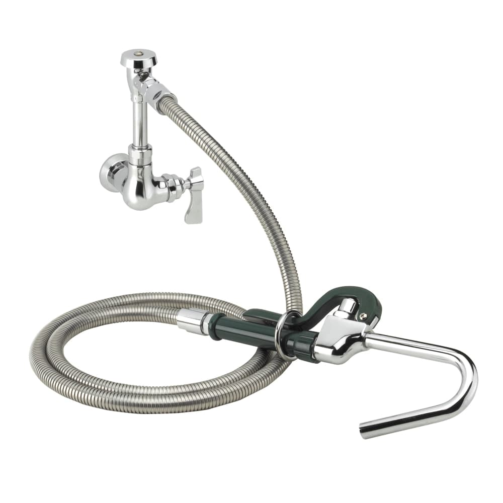 Krowne 20-101L Wall Mount Pot Filler Faucet w/ 72" Hose & Hook Nozzle