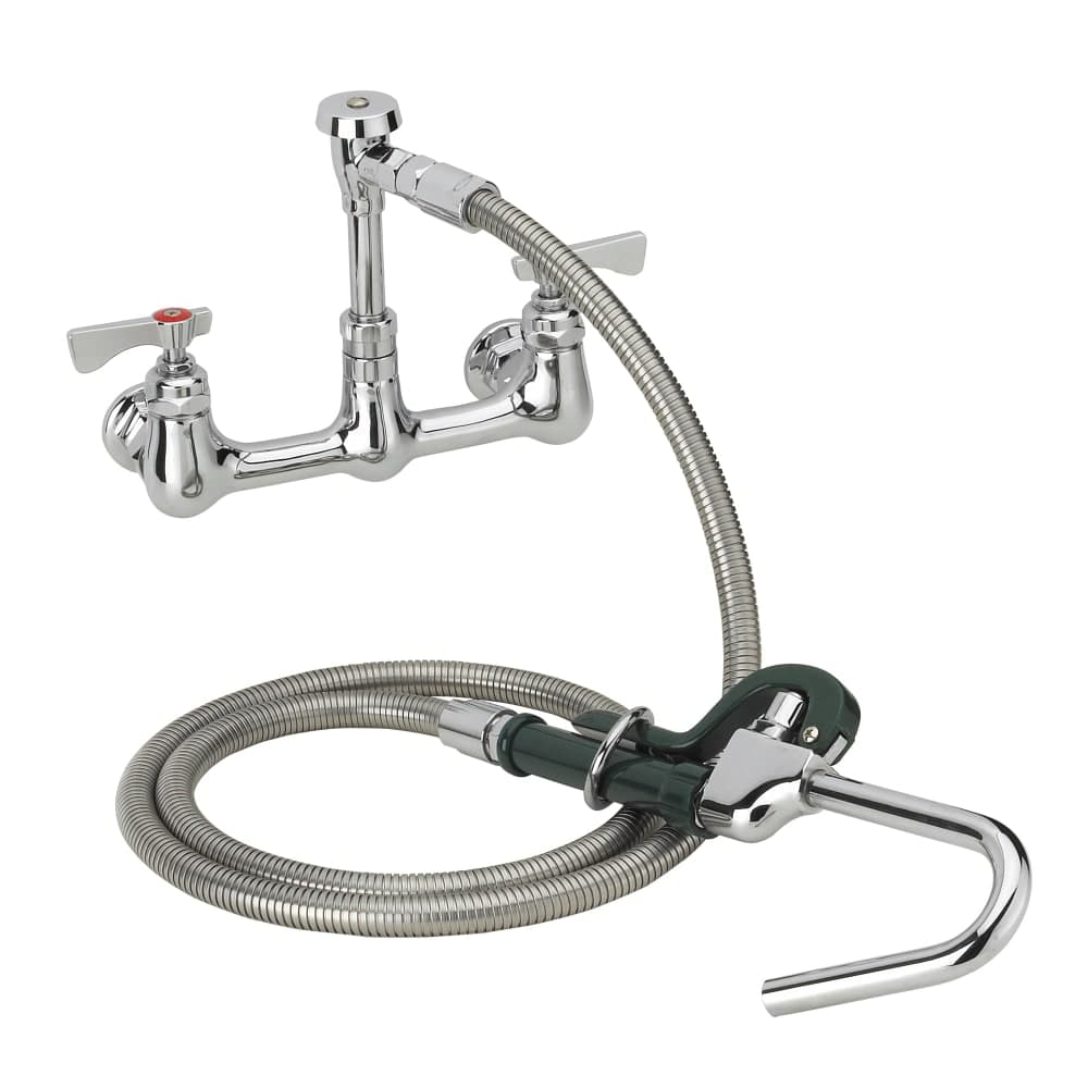 Krowne 20-108L Wall Mount Pot Filler Faucet w/ 72" Hose & Hook Nozzle