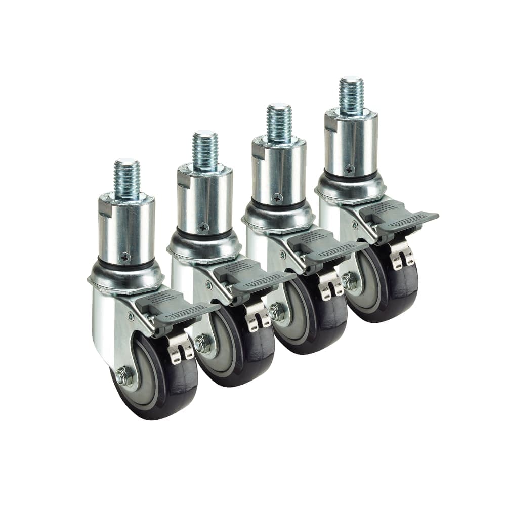 Krowne 28-158S 4 Piece Stem Caster Set w/ 3" Wheels