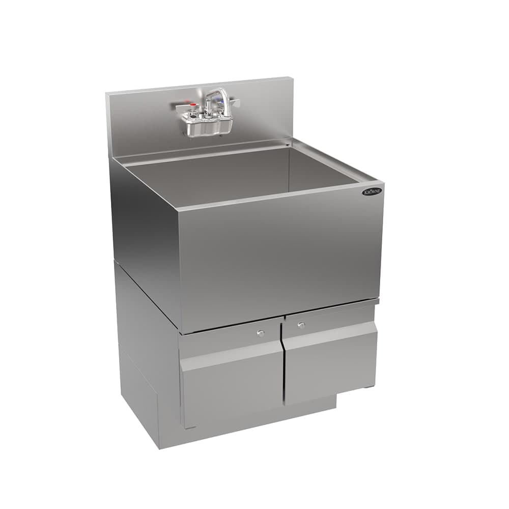 Krowne AL24-24 24" Alchemy Series Cocktail Station w/ 92 lb Ice Bin, Stainless Steel