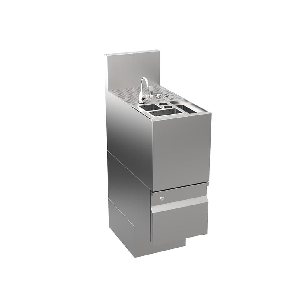 Krowne AL24-TC12 12" Alchemy Series Cocktail Station Tool Caddy, Stainless Steel