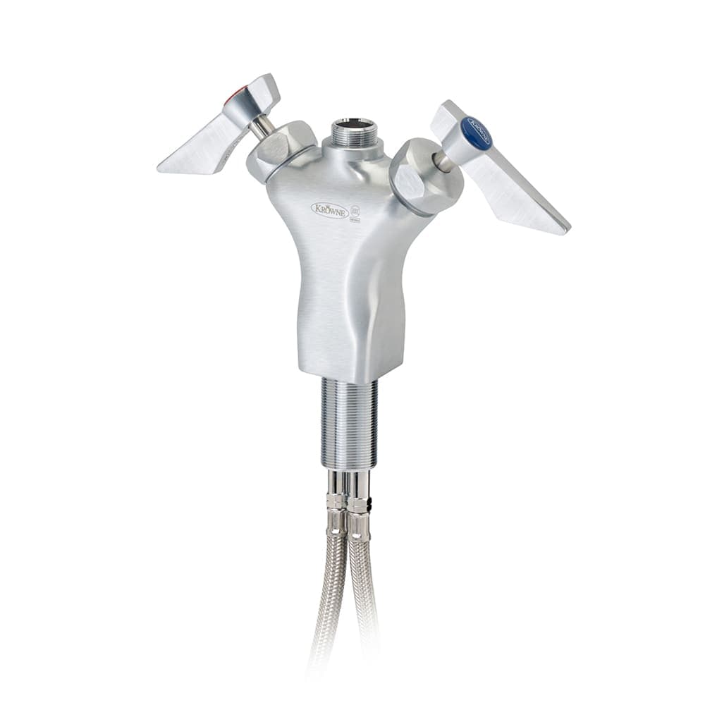 Krowne DX-6XX Deck Mount Faucet Base w/ Lever Handles - 1/2" NPT Male Inlet