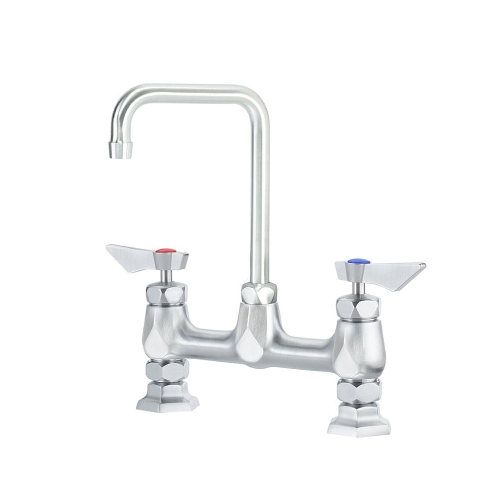 Krowne DX-901 Deck Mount Faucet w/ 6" Double Bend Gooseneck Spout - 8" Centers