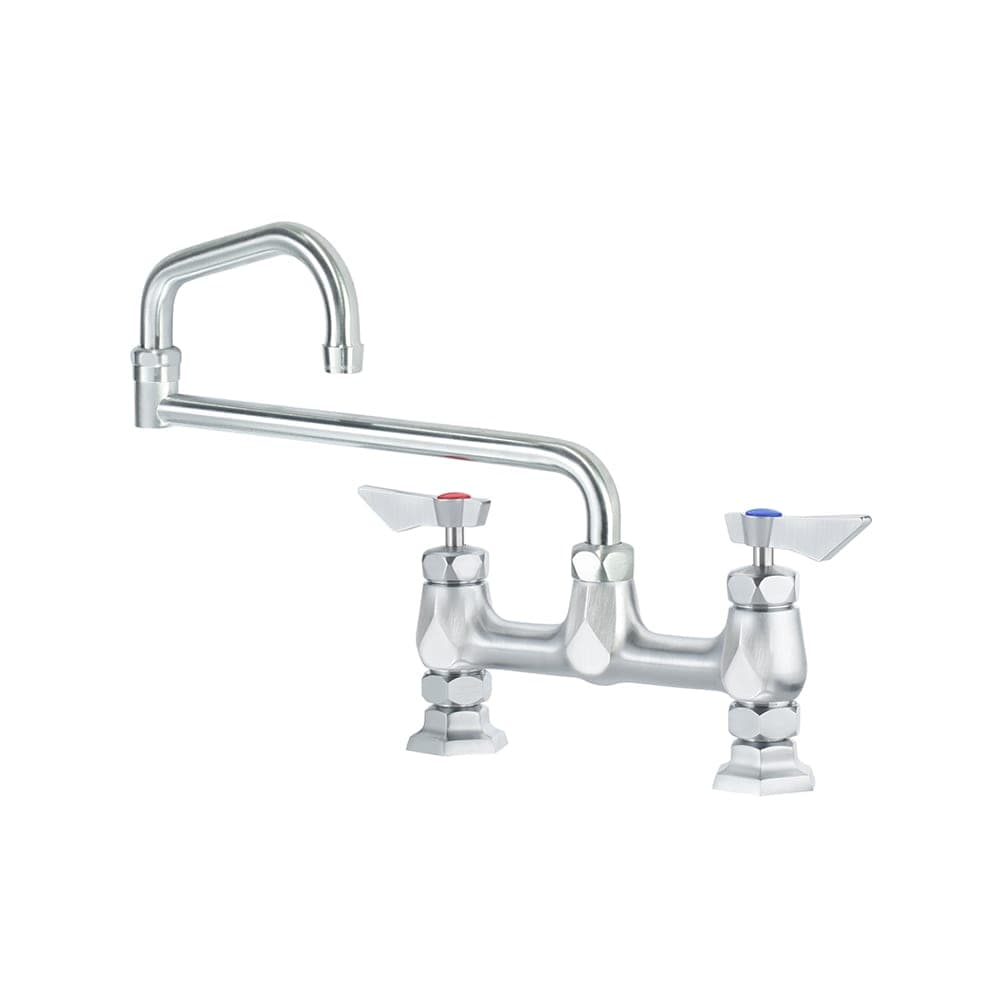 Krowne DX-918 Deck Mount Faucet w/ 18" Double Jointed Swing Nozzle - 8" Centers