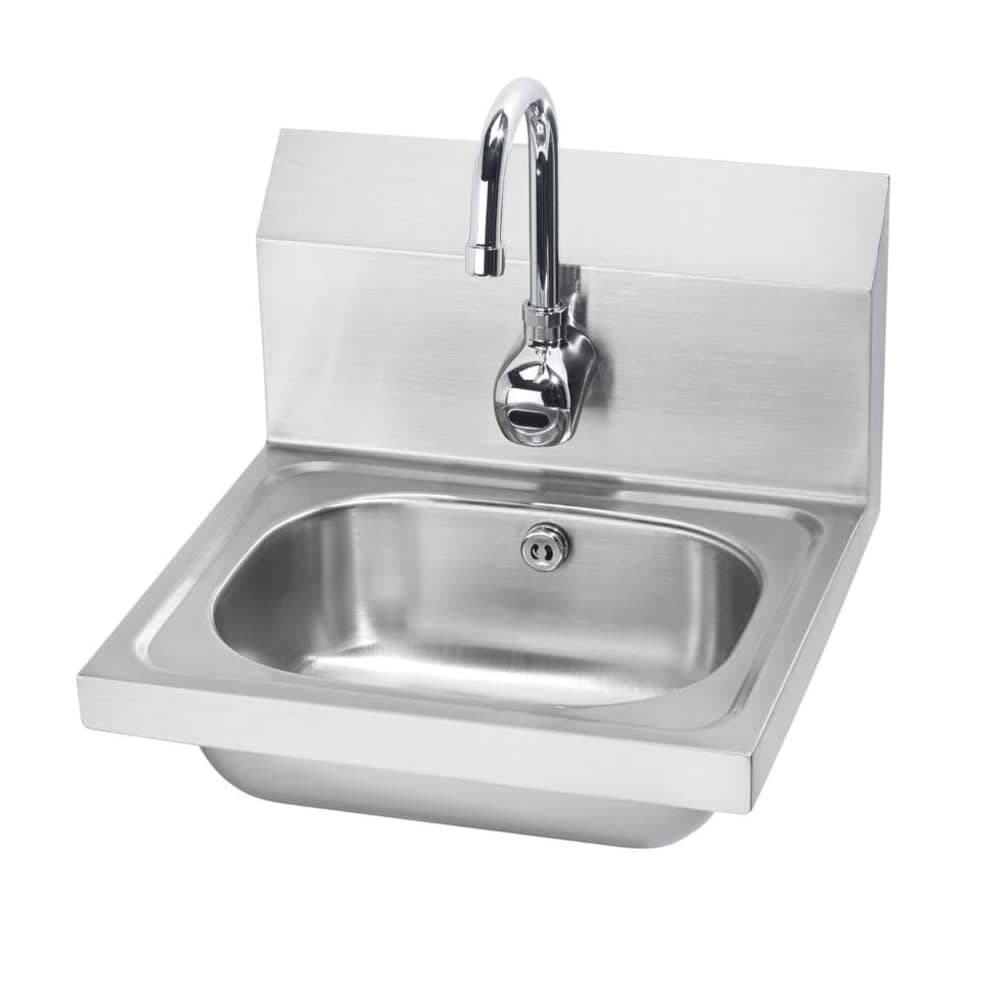 Krowne HS-11 Wall Mount Commercial Touchless Hand Sink w/ 14"L x 10"W x 6"D Bowl, Gooseneck Faucet