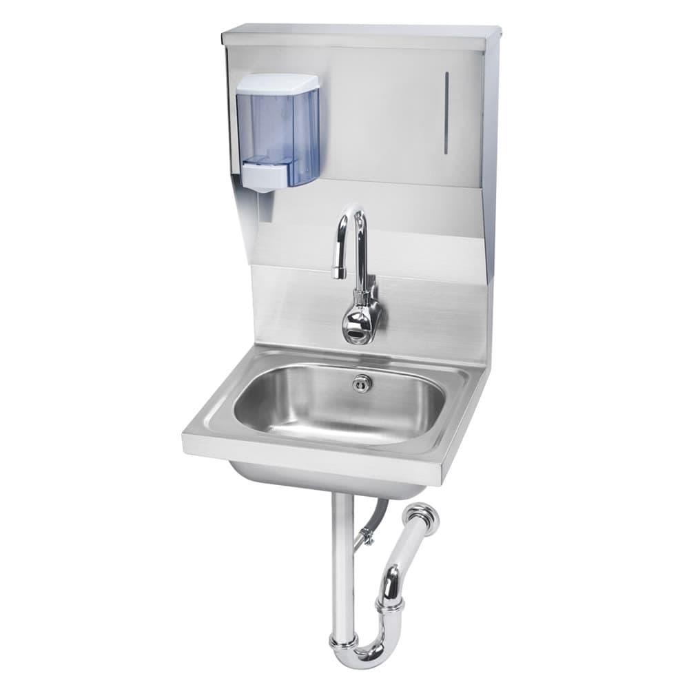 Krowne HS-13 Wall Mount Commercial Touchless Hand Sink w/ 14"L x 10"W x 6"D Bowl, Gooseneck Faucet