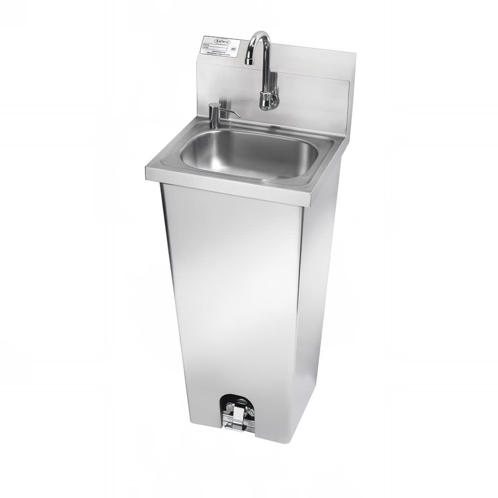 Krowne HS-14 Pedestal Commercial Touchless Hand Sink w/ 14"L x 10"W x 5"D Bowl, Pedal Valve