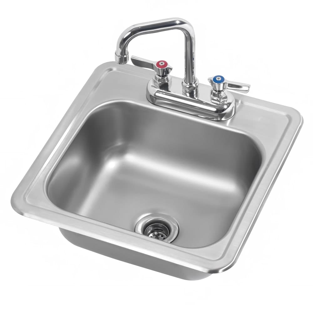 Krowne HS-1515 Drop-in Commercial Hand Sink w/ 12"L x 10"W x 5 9/50"D Bowl, Gooseneck Faucet
