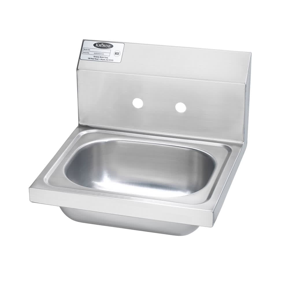 Krowne HS-2-LF Wall Mount Commercial Hand Sink w/ 12 1/2"L x 9 3/4"W x 5 7/8"D Bowl