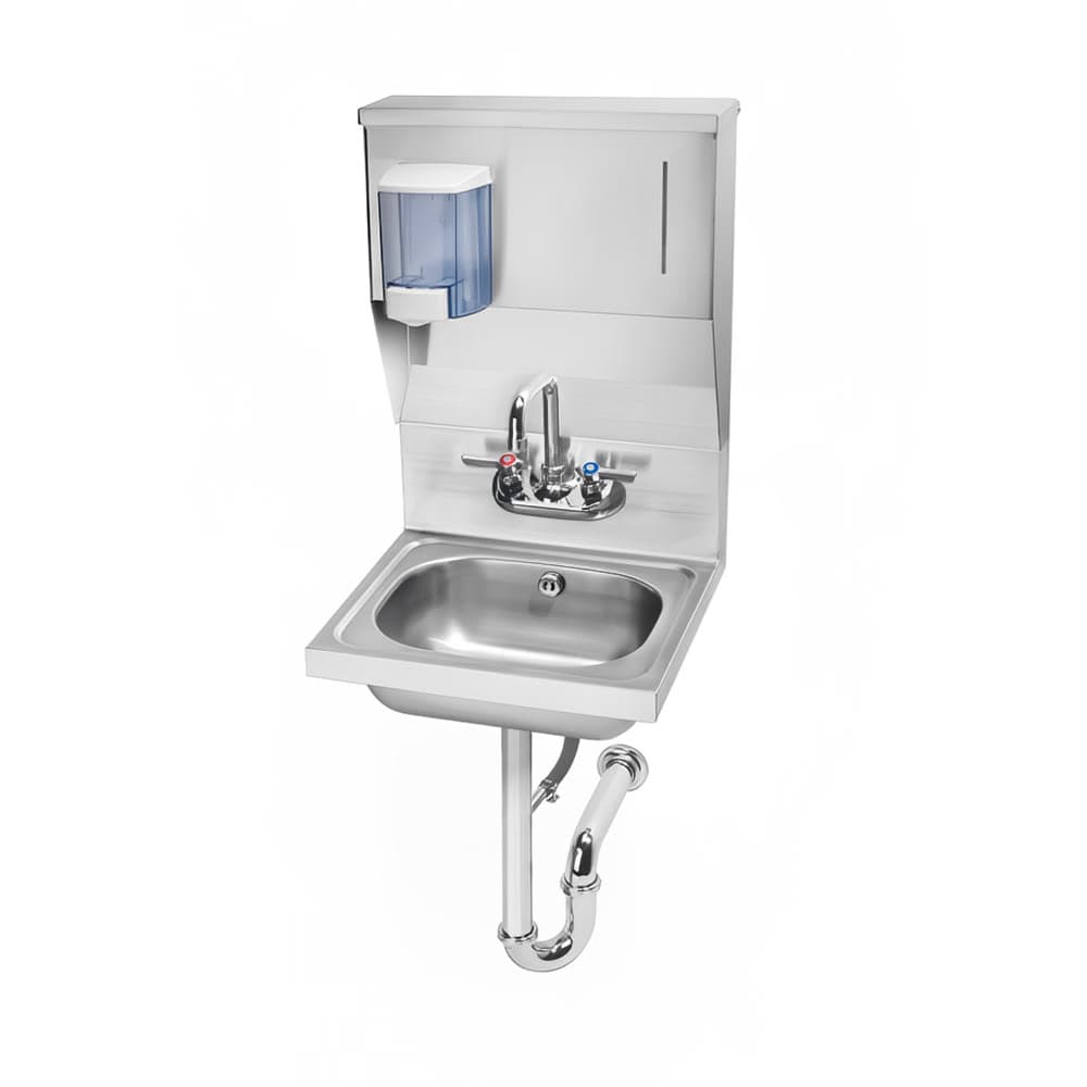 Krowne HS-7 Wall Mount Commercial Hand Sink w/ 14"L x 10"W x 6"D Bowl, Soap Dispenser