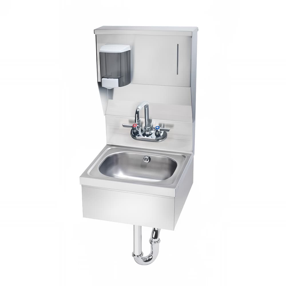 Krowne HS-8 Wall Mount Commercial Hand Sink w/ 14"L x 10"W x 6"D Bowl, Soap Dispenser