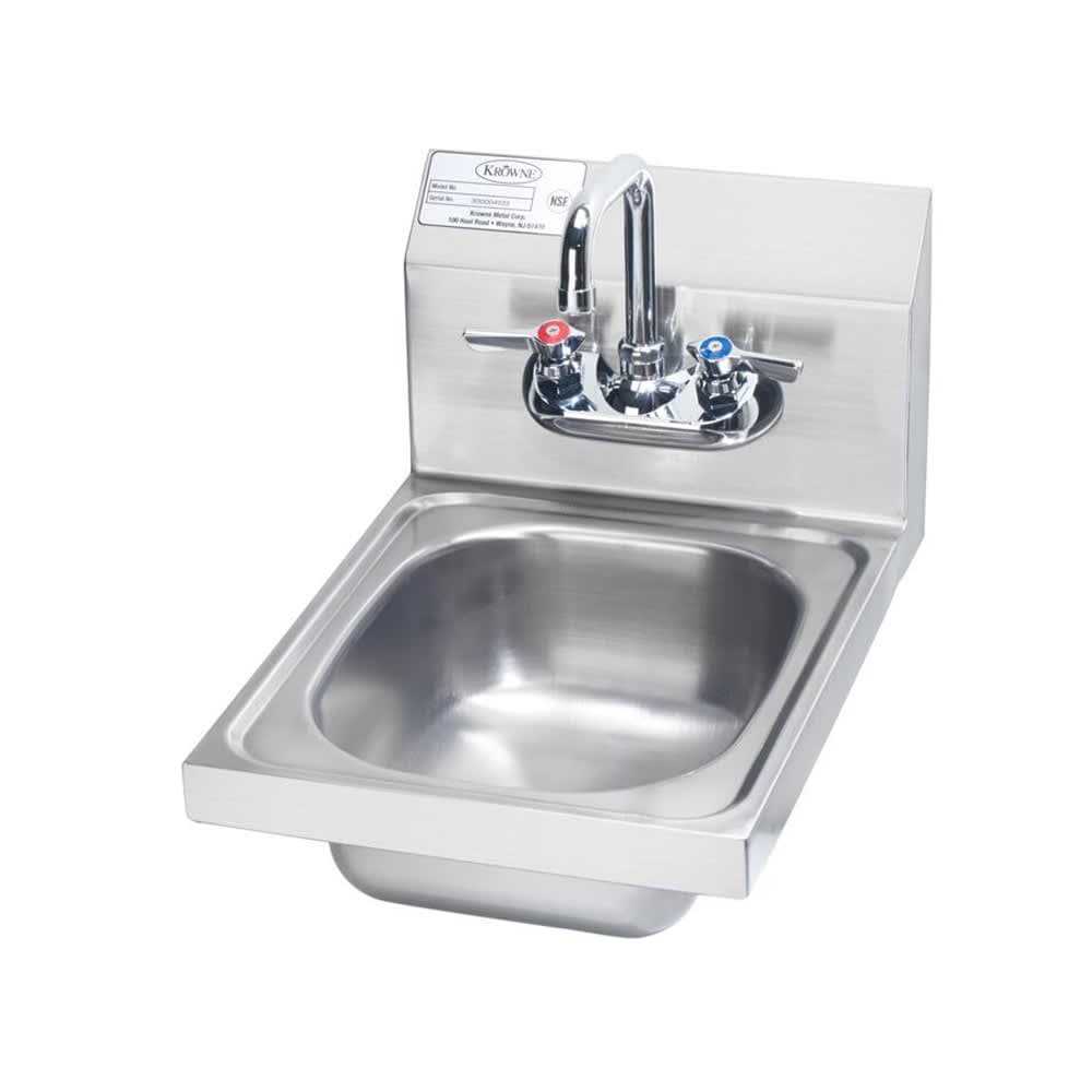 Krowne HS-9L Wall Mount Commercial Hand Sink w/ 9 3/4"L x 11 3/4"W x 5"D Bowl, Low Lead